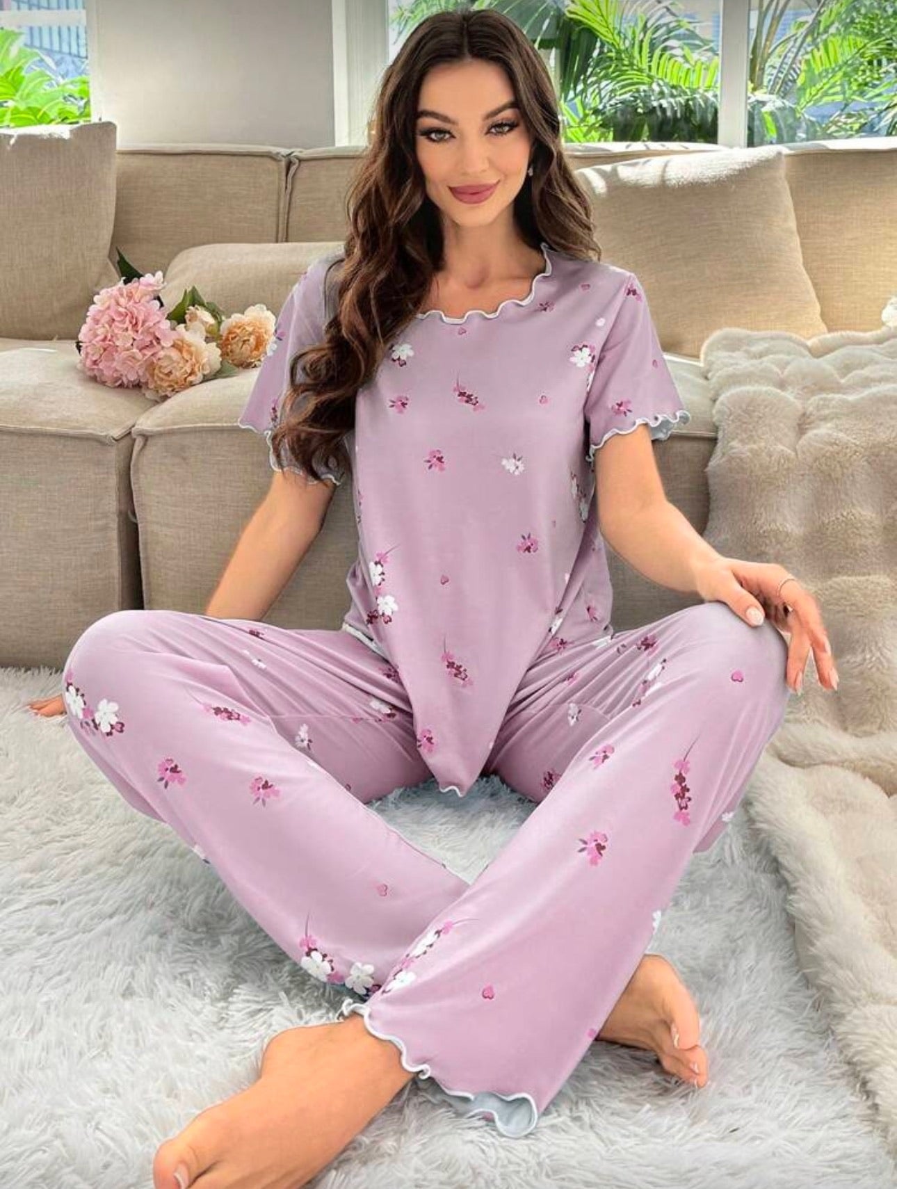 Conjunto Pijama Soft Lilac Floral