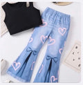 Conjunto Infantil Corazones Denim Look