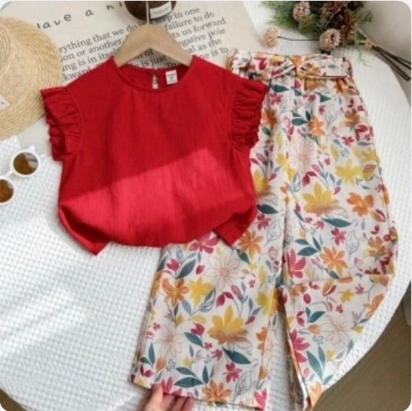Conjunto Infantil Floral Red Breeze