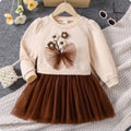 Conjunto Infantil Floral Tulle Brown Elegance