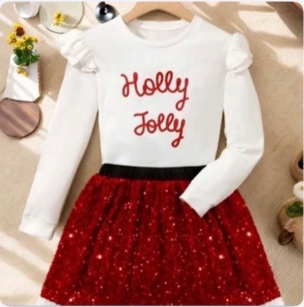 Conjunto Infantil Holly Jolly Red Sparkle