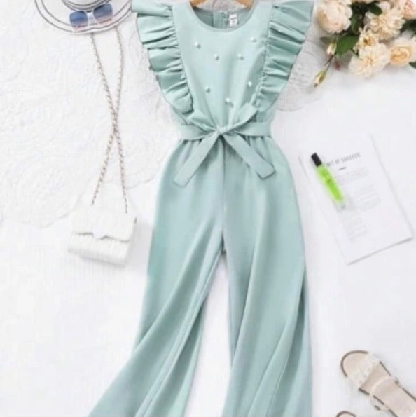 Enterizo Infantil Mint Ruffle Elegance