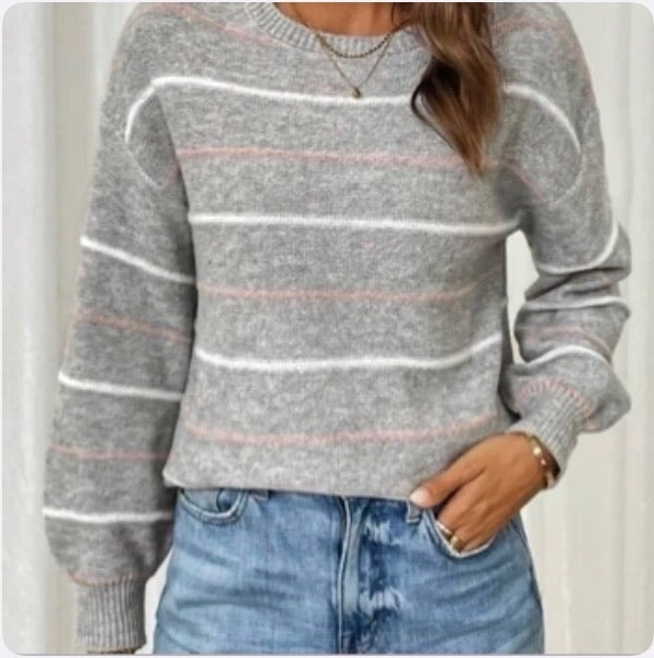 Suéter de Dama Tejido Stripe Soft