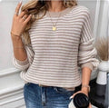 Suéter de Dama Neutral Stripe Cozy