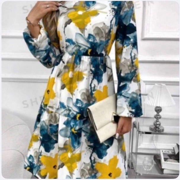 Vestido de Dama Floral Belted Chic