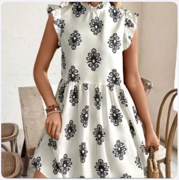 Vestido de Dama Classic Floral Ivory
