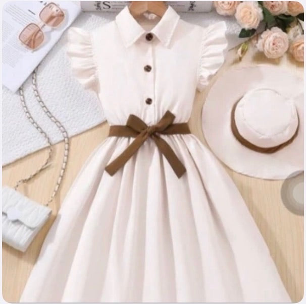 Vestido Infantil Classic Ivory Belted