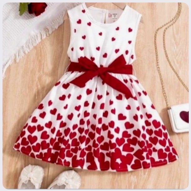 Vestido Infantil Heart Red Delight
