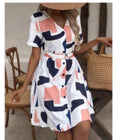 Vestido de Dama Abstract Summer Chic