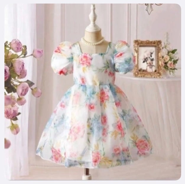 Vestido Infantil Floral Pastel Dream