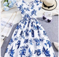 Vestido Infantil Blue Floral Garden