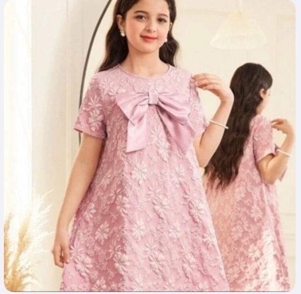 Vestido Infantil Pink Lace Bow