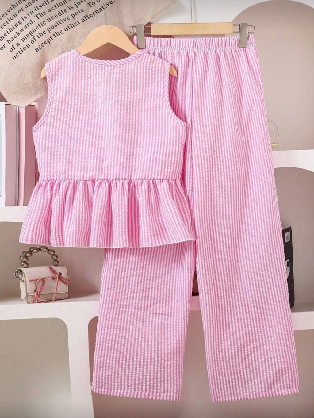 Conjunto Infantil Pink Gingham Peplum