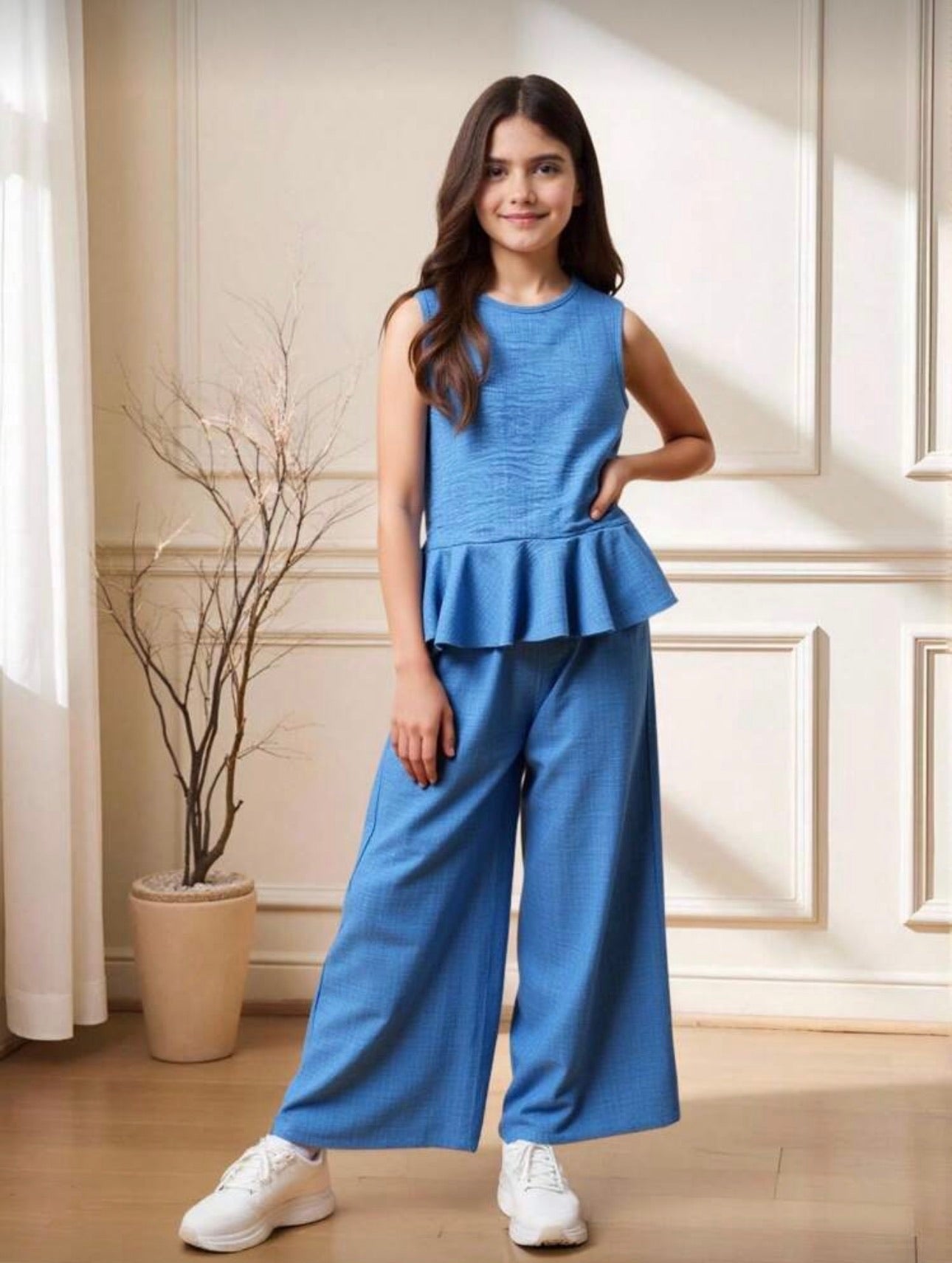 Conjunto Infantil Light Blue Peplum