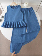 Conjunto Infantil Light Blue Peplum
