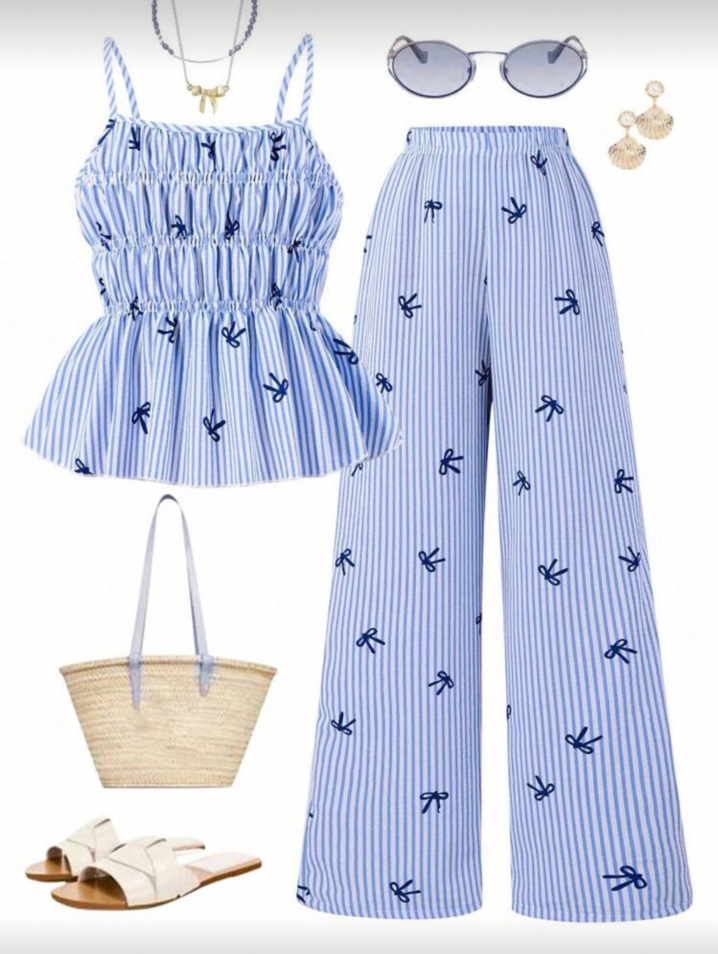Conjunto Infantil Blue Stripe Bird Summer Set