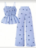Conjunto Infantil Blue Stripe Bird Summer Set