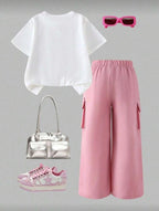 Conjunto Infantil Lace Bow Pink Cargo