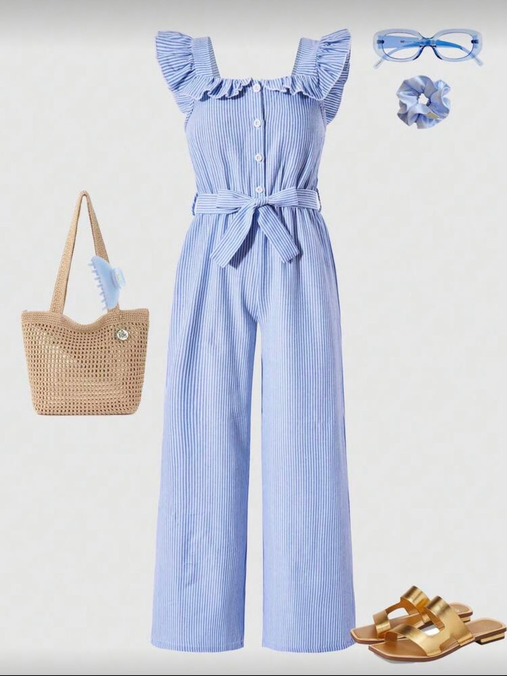 Enterizo Infantil Sky Ruffle Belted