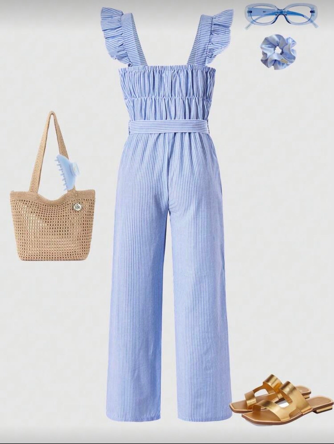 Enterizo Infantil Sky Ruffle Belted