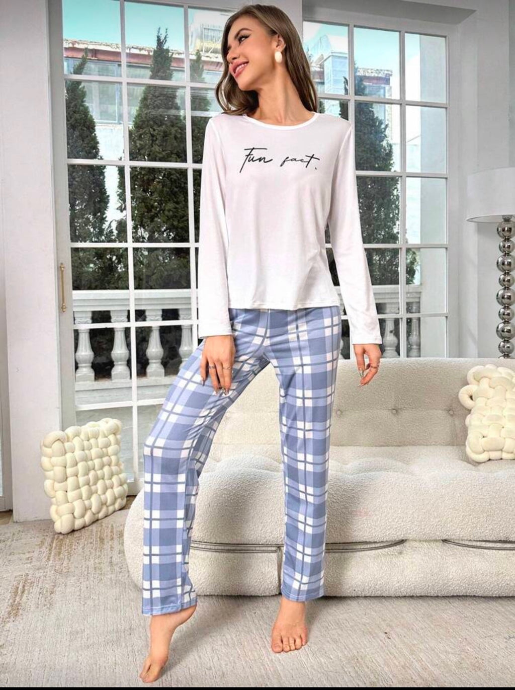 Pijama de Dama Blue Plaid Comfort