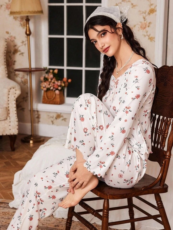 Pijama Femenina Floral Vintage Dream