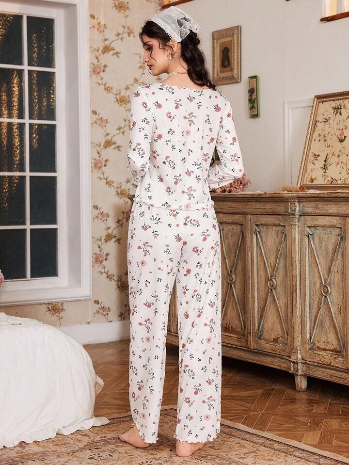 Pijama Femenina Floral Vintage Dream