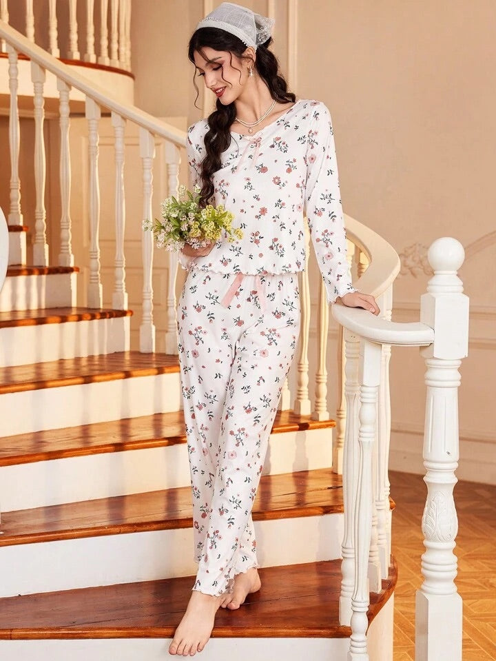 Pijama Femenina Floral Vintage Dream
