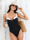Traje de Baño Femenino Classic Contrast One Piece