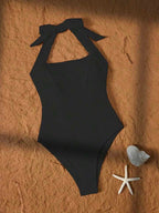Traje de Baño Femenino Black Halter Sculpt One Piece