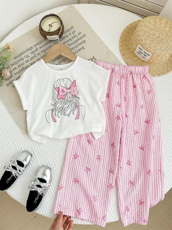 Conjunto Infantil Pink Bow Sketch Set