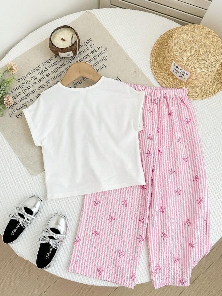 Conjunto Infantil Pink Bow Sketch Set
