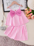 Conjunto Infantil Pink Stripe Bow