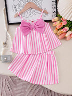 Conjunto Infantil Pink Stripe Bow