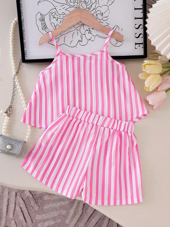 Conjunto Infantil Pink Stripe Bow