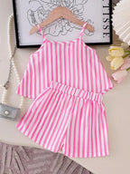Conjunto Infantil Pink Stripe Bow