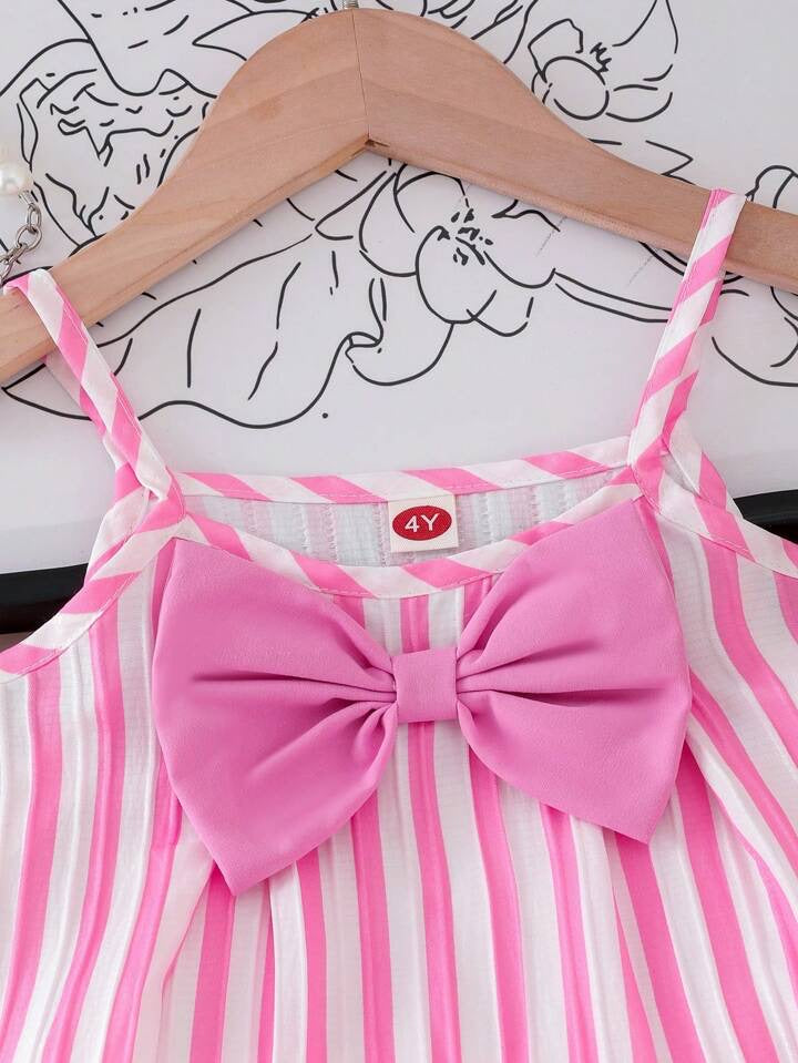 Conjunto Infantil Pink Stripe Bow