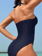 Traje de Baño Femenino Navy Mesh Cross