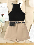 Conjunto Infantil Black & Beige Casual Chic