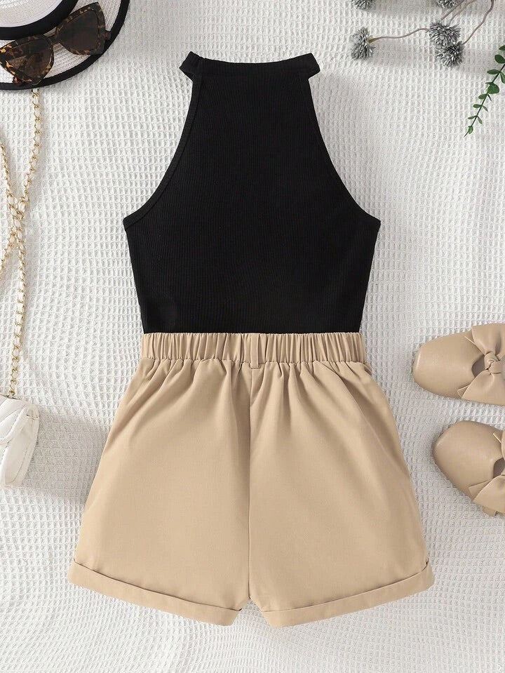 Conjunto Infantil Black & Beige Casual Chic