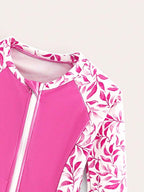 Traje de Baño Infantil Pink Blossom Rashguard Set