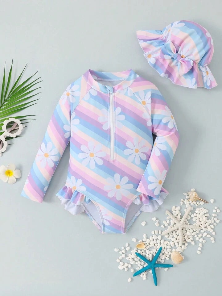 Traje de Baño Infantil Pastel Daisy