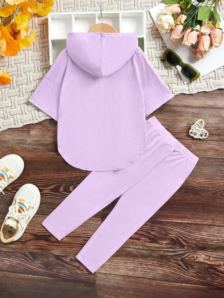 Conjunto Infantil Lavender Bow Hoodie Set