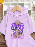 Conjunto Infantil Lavender Bow Hoodie Set