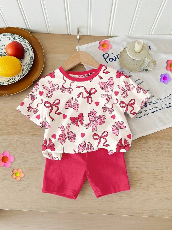 Conjunto Infantil Pink Bows Summer Set