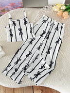 Conjunto Infantil Black Bow Stripe Set