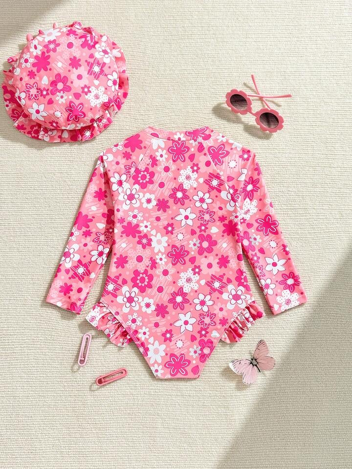 Traje de Baño Infantil Pink Blossom Sun Set