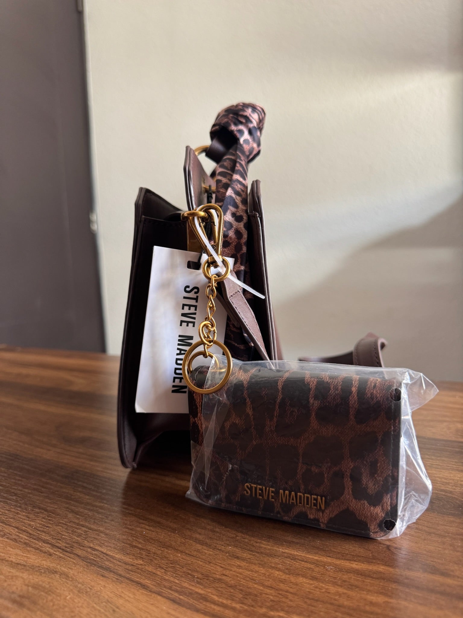 Bolsa Steve Madden Mini Crossbody Brown Set