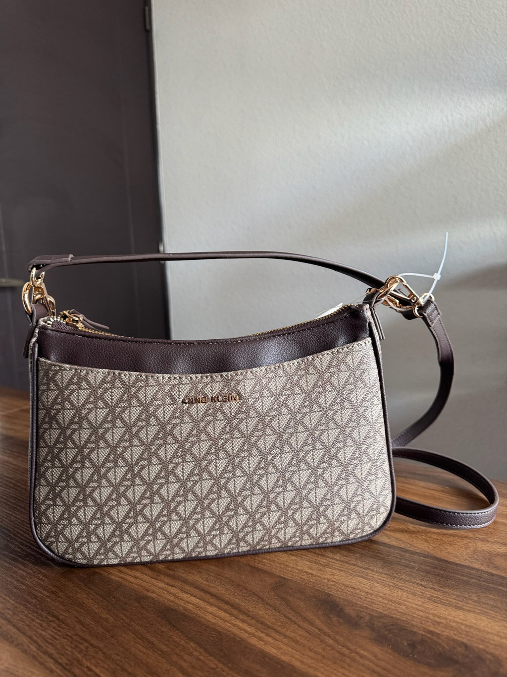 Bolsa Anne Klein Signature Shoulder Crossbody Vanilla