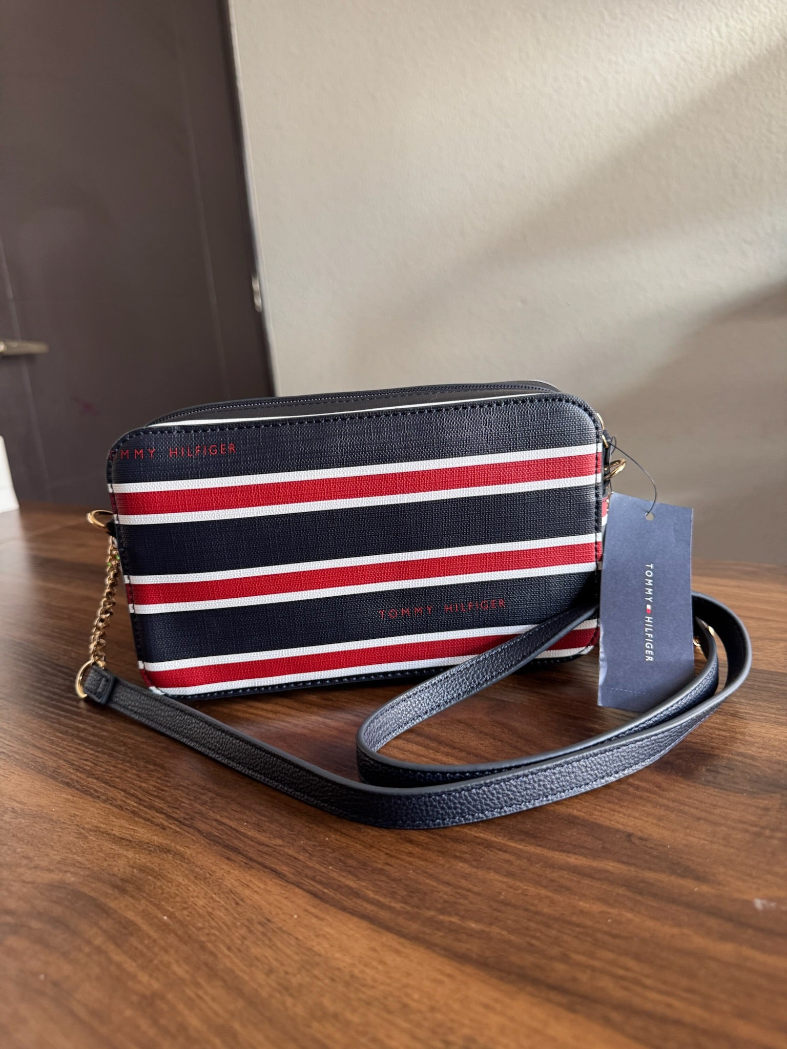 Bolsa Tommy Striped Crossbody Classic